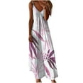 thumbnail image 2 of Nmnitkp Womens Maxi Dress 2025 Casual Strappy V Neck Sleeveless Flowy Sundress Plus Size Loose Long Maxi Beach Dress Sundress for Vacation S-5XL, 2 of 5
