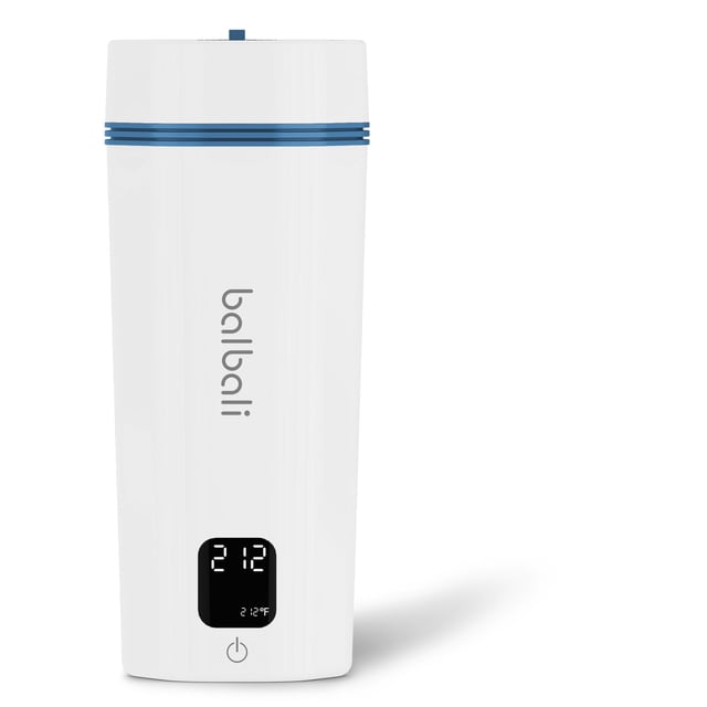 Hervidor de té portátil Balbali 350 ml 100-240 V de doble voltaje blanco