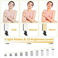 thumbnail image 4 of GivAngel 80 LED High Power Rechargeable Clip Fill Video Conference Light with Front & Back Clip, Adjusted 3 Light Modes for Phone, iPhone, Android, iPad, Laptop, for Makeup, TikTok, Selfie, Vlog, 4 of 9