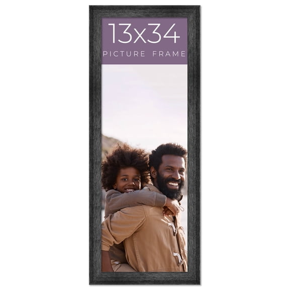 13x34 Frame Black Real Wood Picture Frame Width 1.5 inches | Interior Frame Depth 0.5 inches | Barn