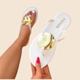 thumbnail image 5 of Xdegoge Womens Flip Flop Sandals Flat Thong Slippers Fashion Metal Decor Slip On Beach Casual Open Toe Shoes for Daily Wear, 5 of 7