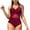 Wine, variant on Admvng Swim Suits for Women One Piece Swimsuit Cutout Bathing Suits Slimming Tummy Control V Neck Swimwear S-2XL