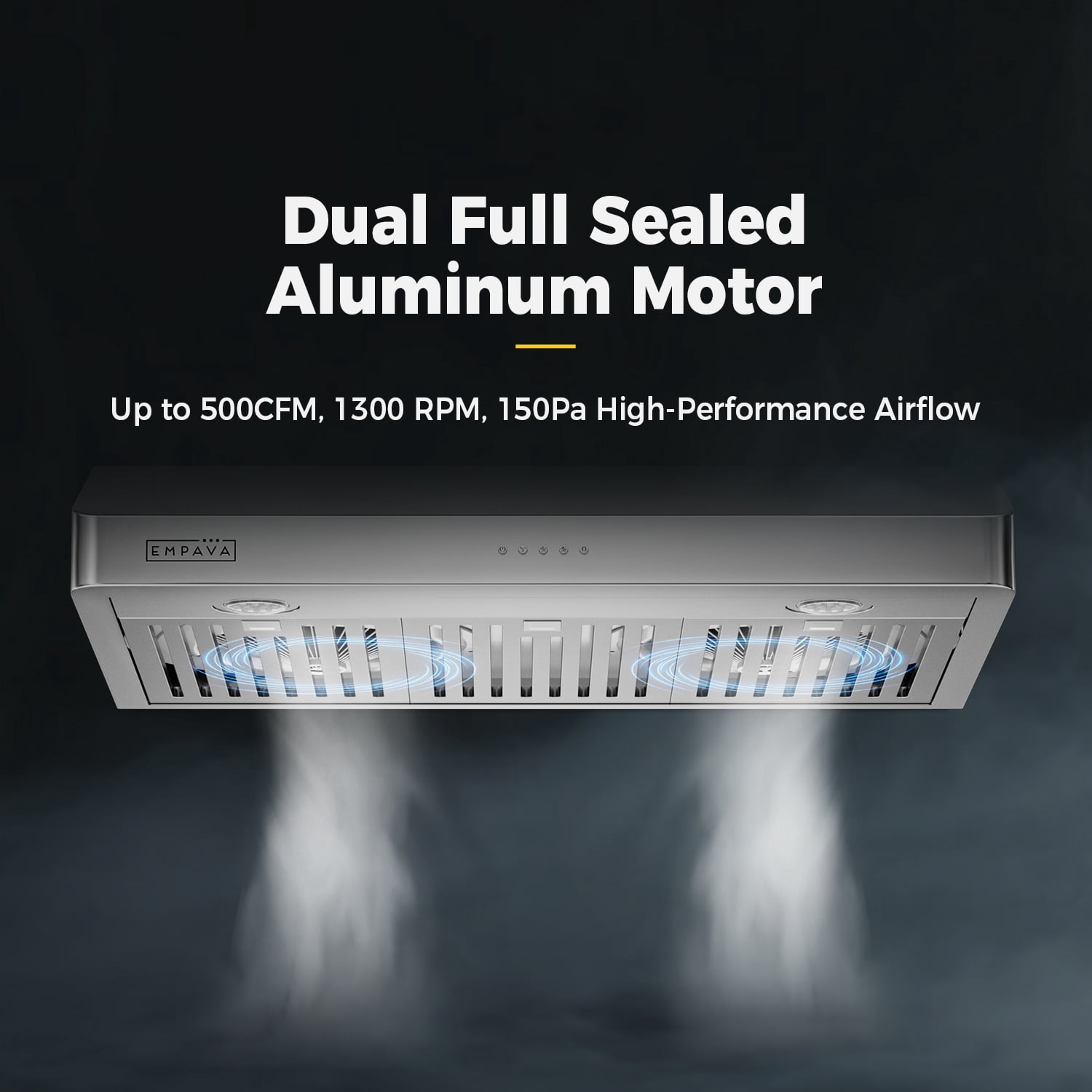 Empava 36 In. 500 CFM Ducted Under Cabinet Range Hood with Push Button Controls