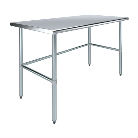 AmGood 30 in. x 60 in. Open Base Stainless Steel Work Table | Residential & Commercial
