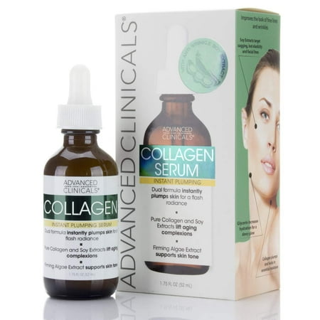 Hydra Collagen Plumping Advanced Clinicals Collagen Instant Plumping Serum for Fine Lines and Wrinkles. 1.75 Fl Oz. 1 Pack ()