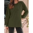 thumbnail image 4 of Womens Long Sleeve Shirts Lace Tops Business Casual Fall Fashion Outfits Clothes Knitted Y2k Blouses Green L, 4 of 8