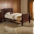 thumbnail image 4 of Transitional Panel Design Sleigh Twin King Size Bed, Cherry Brown, 4 of 5