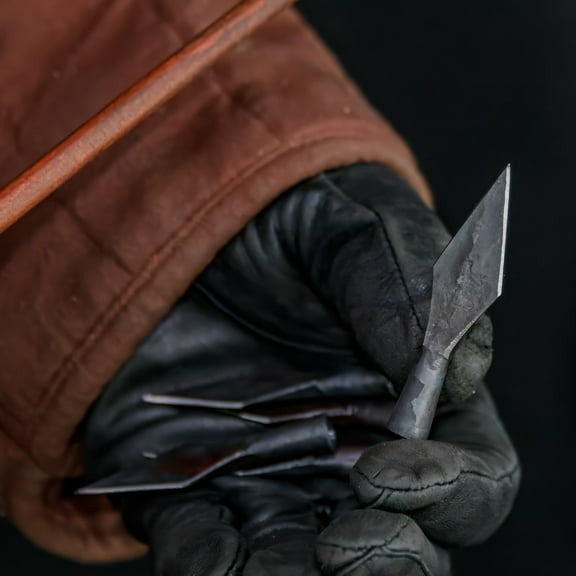 Armory Relicas Medieval Iron Bodkin Point Arrowheads - 5-Piece Set for Reenactments