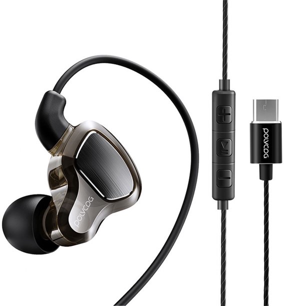 Gwong Electrónica Bobina de doble movimiento Sound Sound Type-C Auricular para Xiaomi Oppo Huawei Vivo