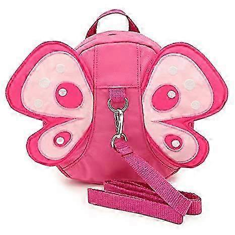 Mochila de seguridad para bebés con diseño de mariposa, mini bolso antipérdida para niños pequeños con cinturón de seguridad, color rosa.