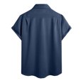 thumbnail image 6 of Iugvhana Stripe Dress Shirts for Men Big and Tall Short Sleeve Button Down Shirt Summer Classic Wrinkle-Free Business Shirt Dark Blue XXXL, 6 of 6