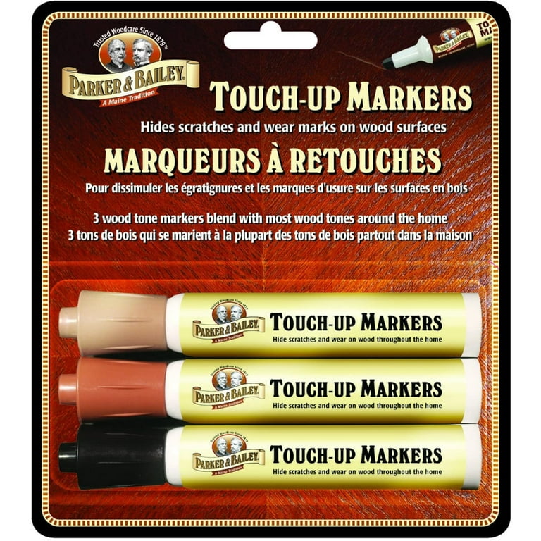 Parker & Bailey Touch-Up Markers Furniture 3 Wood Tones Brown Color, 2 Pack
