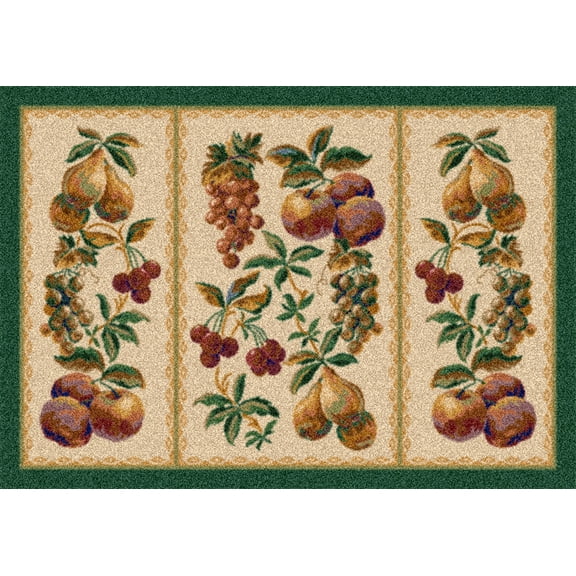 Milliken Ivory Floral Door Mat Fruit Medley Vine - Aprx 2' 8" x 3' 10"