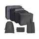 thumbnail image 5 of 7 piezas de organizadores de equipaje de viaje impermeables, bolsas organizadoras de equipaje ligeras negro, 5 of 8