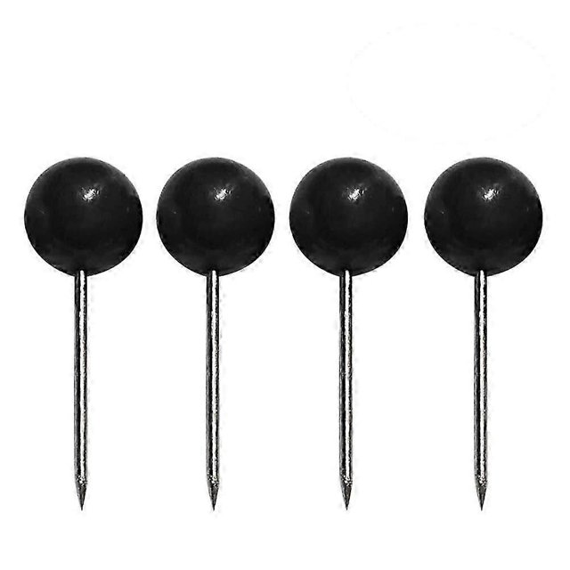 300 Pcs Black Map Tacks Push Plastic Round Pearl Head with Steel Point for Corkboard Bulletin Board and Fabric