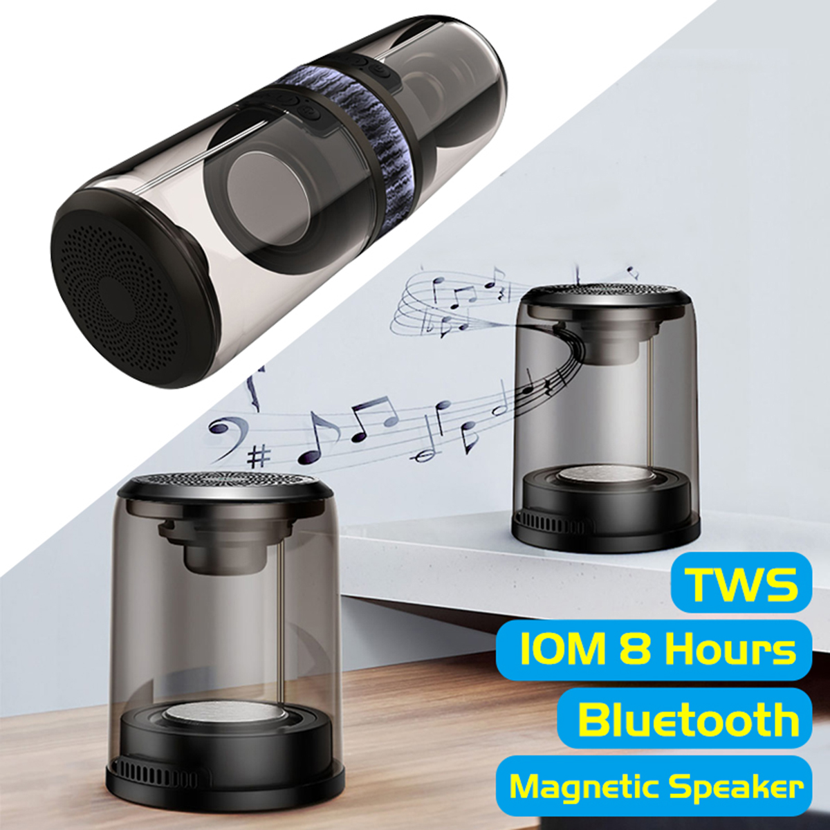 2 Pack Portable Wireless Bluetooth Speakers with Connectable