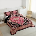 thumbnail image 3 of Manfei Tribal Bohemian Queen Comforter Set for Adult, Hippie Damask Flower Print Bedding Sets, Western Boho Aztec Reversible Bedding Comforter Set, Ultra Soft Home Decor, 3pcs, 3 of 8