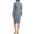 thumbnail image 4 of INSPIRE CHIC Women's Suit Sets Long Sleeves Blazer and Pencil Skirt Two Pieces Work Outfits M Dusty Blue, 4 of 7
