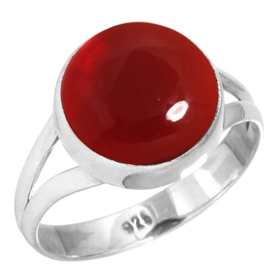 925 Silver Ring For Women - Girls Red Garnet Quartz Stone Silver Ring Size 11.5 January Birthstone Handmade Silver Ring Size 11.5 Gift For Ladies On Engagement 925 Gemstone Silver Jewelry