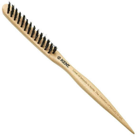 Kent PF15 Teasing Brush Edge Control Boar Bristle Hair Brush and Nylon Hair Brushes for Women Volume Control, Edge Control Brush Edge Brush, and Back Combing Brush Teasing Brushes Made in England