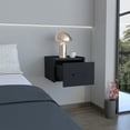 thumbnail image 3 of Floating Nightstand, Space-Saving Design With Handy Drawer And , Black, 3 of 7