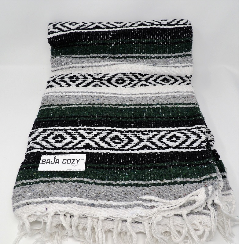 Authentic Mexican Blanket Colorado Green Wingman XT Baja Cozy