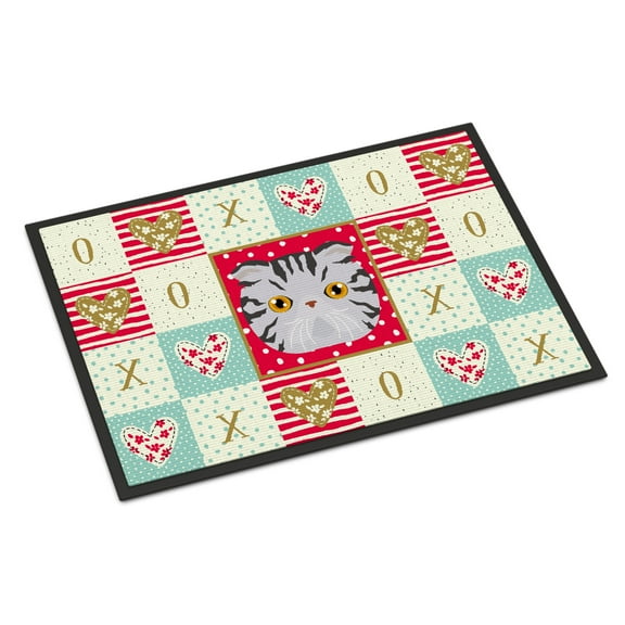 Carolines Treasures CK5118JMAT Foldex Exotic Fold Cat Love Door Mat Indoor Rug or Outdoor Welcome Mat 24x36 Doormat 36"L