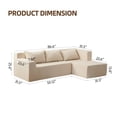 thumbnail image 4 of Aukfa 86.6" Modular Sectional Sofa, Sponge Sleeper Sofa Couch, L-Shape Free Combination Sofa Set with 3 Pillows, Beige, 4 of 8