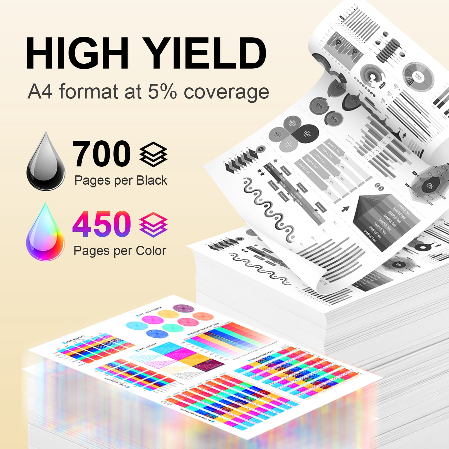 Printer Ink 65 for 65XL 65 XL Combo Ink Cartridge for 65 Ink Compatible with DeskJet 3772 3752 3755 Envy 5055 5010 5000 Printer