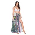thumbnail image 2 of FORMRS Womens Long Sarong Beach Wrap Semi-Sheer Bikini Skirt Bathing Swimsuit Cover Up, Window Plants, 2 of 7
