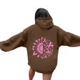 thumbnail image 4 of Womens Oversized Hooded Sweatshirt Long Sleeve Pink Ribbon Graphic Cancer Awareness Hoodies Casual Comfy Pullover Fall Tops 2025, 4 of 5