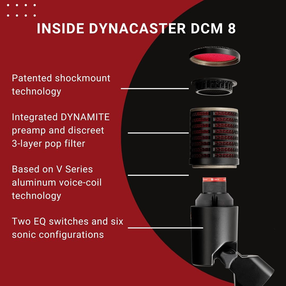 sE Electronics Dynacaster DCM8 Dynamic Broadcast Microphone with DYNAMITE Preamp