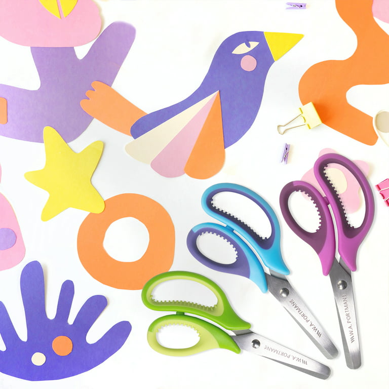 W.A. Portman wa portman 5 inch blunt kids scissors 6 pack - school scissors  bulk scissors - blunt scissors for kids - childrens scissors 