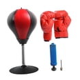 thumbnail image 3 of Bola de reacción de boxeo, bolsa de velocidad independiente con guantes y bomba de aire, gimnasio en casa Rojo negro, 3 of 7