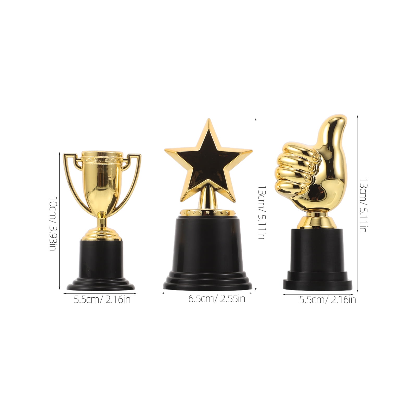 ELAYARD 15Pcs Mini Award Trophies Plastic Golden Cups for Parties Events Motivational Prizes for Participants