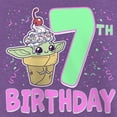 thumbnail image 2 of Girl's Star Wars: The Mandalorian 7th Birthday Grogu Ice Cream  Graphic Tee Purple Berry Medium, 2 of 4