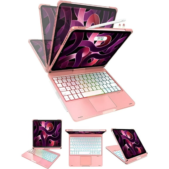 GJX 2026 New Ipad 10Th Generation 10.9 Inch 2022 Case with Keyboard, Trackpad, Backlit, Rotatable - Touchpad Ipad 10Th Keyboard Case 10.9" 2022 with Pencil Holder