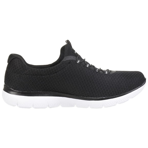 Skechers Summits Womens Slip On Bungee Sneakers Black/White 8