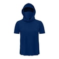 thumbnail image 6 of ZVNAΖH Men's Sun Protection Hooded T-Shirt, Short Sleeve Athletic Top with Face Mask for Workout & Outdoor, S-3XL, 6 of 7