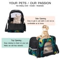 thumbnail image 3 of Peacock Feathers 17x10x11.8 in Pet Carrier Bag - Fabric 900D Oxford Cloth - Sherpa Base - Nylon Webbing - Comfy & Durable Pet Travel Bag for Small Dogs - 200 Characters., 3 of 7