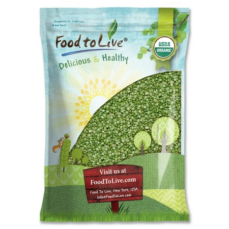 Organic Green Split Peas, 15 Pounds — Non-GMO, Kosher, Raw, Vegan — by Food to Live