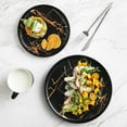 thumbnail image 3 of Stone Lain Zora Porcelain 4 Piece Salad Dinner Plate Set, Serving Dishes, Black & Gold, 3 of 7