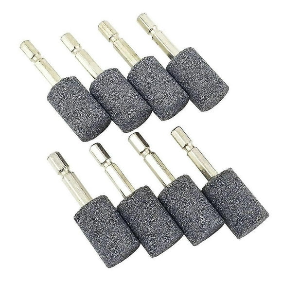 8 Pcs Pierre à Meuler Cylindrique - Tige Hexagonale 1/4 Pouce Pierre Abrasive Point de Meulage Rotatif -Yx
