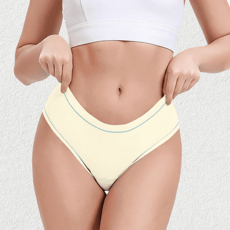 Meiodtion Underwear for Women Leakproof High Waist Briefs Panties Elastic Flat Seams Stretchable Panty White XS