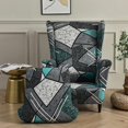 thumbnail image 4 of Wing Back Chair Covers with Arms Piece Slipcovers for Armchair Washable Stretch Print Pattern Wingback Chair Cover Furniture Protector Geometry, 4 of 7