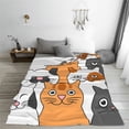thumbnail image 5 of Pofeuu Funny Cats Print Ultra-Soft Micro Fleece Blanket,for Bed Or Sofa,All Season Throw Blankets Flannel Blanket-50"x40", 5 of 7