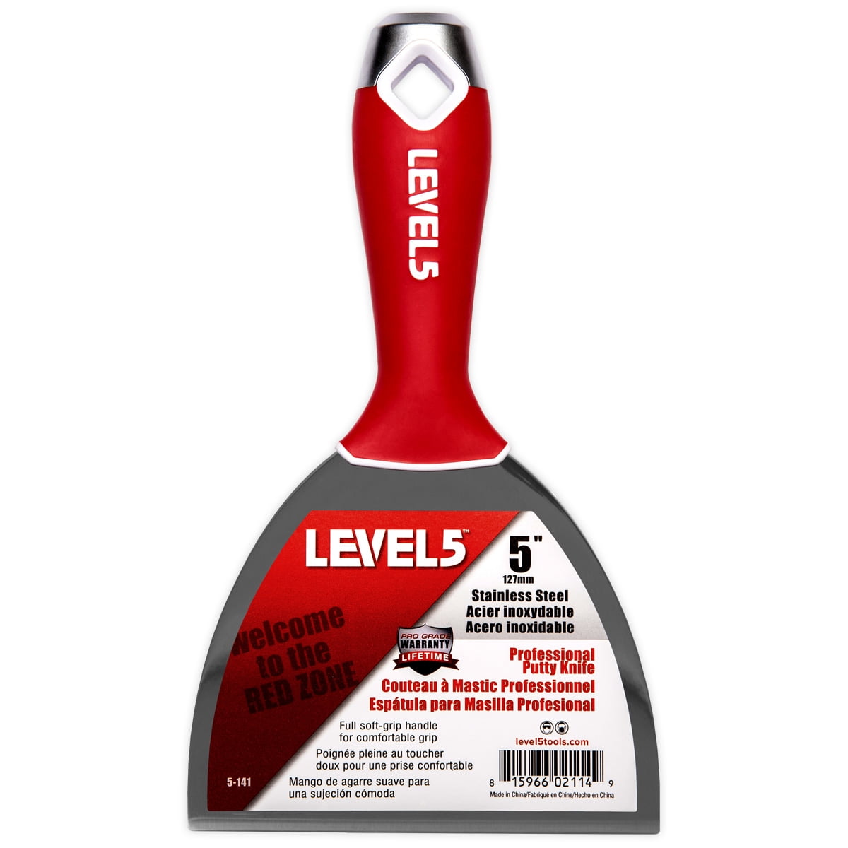 5" SoftGrip Stainless Steel Drywall Joint Knife LEVEL5 ProGrade