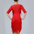 thumbnail image 4 of Latin Dance Dress Slimming Fringe Stage Performances Outfit Milk Silk Fabric Sparkling Sequins For Women, 4 of 11