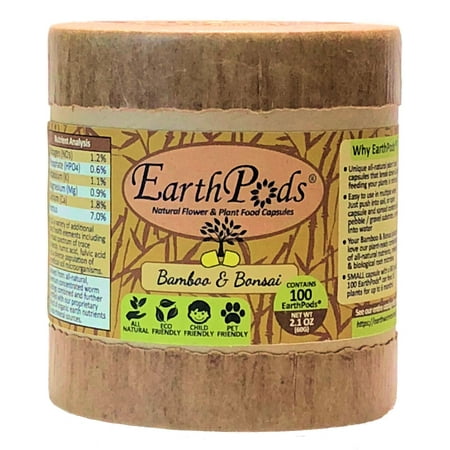 Eco Friendly Garden - EarthPods® Organic Bamboo Plant Food + Bonsai Fertilizer Spikes (100 Capsules, 6 Year Supply, Easy, Eco Friendly)