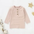 thumbnail image 2 of ibiyuan Boys Long Sleeve Shirts Size 14-16 Boys Ribbed Knit Long Sleeve Pullover Top Soft Comfortable Casual Toddler Shirt For Daily Wear,Light Pink2, 2 of 4